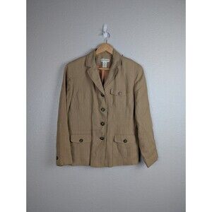 Ann Taylor Loft Cream Linen Blend Blazer 10 Petite